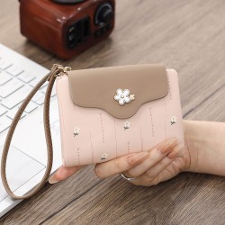 Women's Short Wallet, New Printed Small Fresh Mini Wristlet Multifunctional Card Holder, Student Coin Purse and Coin Purse Wholesale