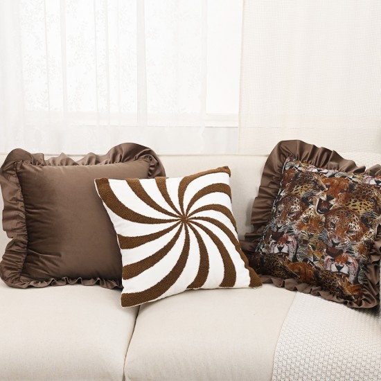 Cross-border ins brown and brown sofa sectional pillows, leopard geometric pattern pillowcases, bay window sofa decorations Cross-border ins brown and brown sofa sectional pillows, leopard geometric pattern pillowcases, bay window sofa decorations