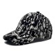 Cross-border thin, fashionable, printed baseball caps for spring and summer, women's casual sun protection, graffiti baseball caps for men, black and white.