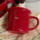 Mangmang's homemade spring cartoon outing puppy mug, ceramic water cup, cute green coffee cup gift with a swoosh.