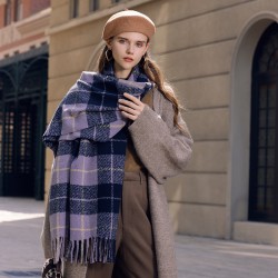 2025 Faux Cashmere Plaid Scarf, Winter Hot Selling Men's and Women's Thickened Warm Scarf, Women's Tassel Shawl, Wholesale