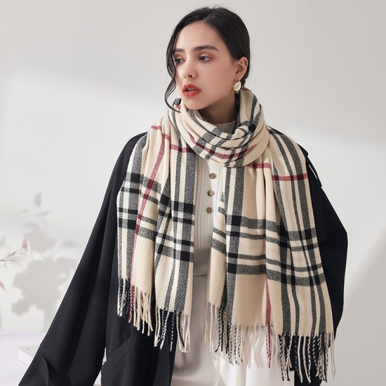 New autumn and winter warm shawls for women, Japanese and Korean sweet faux cashmere scarves, mid-length plaid scarves for wholesale. New autumn and winter warm shawls for women, Japanese and Korean sweet faux cashmere scarves, mid-length plaid scarves for wholesale.