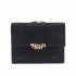 New Short Wallet, Women's Refreshing Japanese and Korean-style leaf-printed hardware buckle multifunctional card and coin purse
