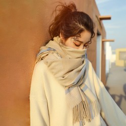 2025 new faux cashmere scarves. Winter shawls and scarves for women, thickened and warm, with tassels.