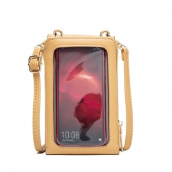 Prettyzys new touchscreen women's phone bag, Japanese and Korean style, simple solid color crossbody bag, large capacity shoulder wallet