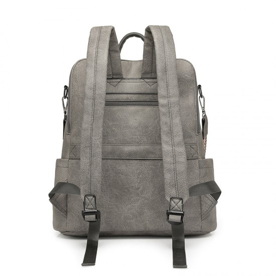 Women's backpacks, 2025 new large-capacity PU retro business bags, backpacks, laptop backpacks wholesale.