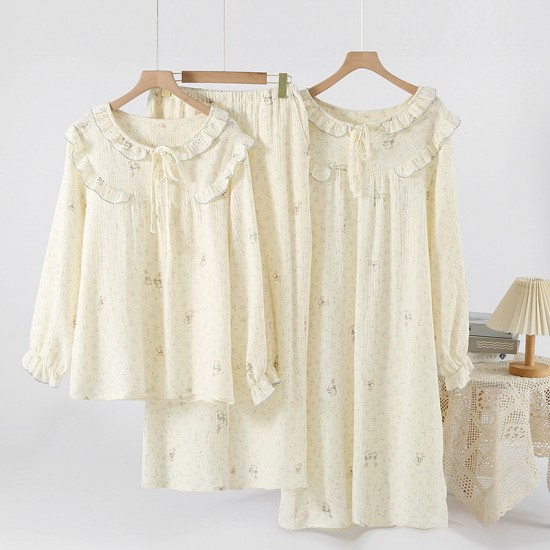 Flannel women's pajamas, autumn and winter Thickened, warm, plush, loose, and soft coral fleece lounge pants.
