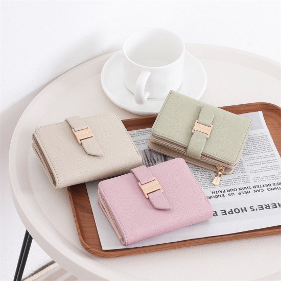 New Short Women's Wallet with Multiple Card Slots, High-Quality Bi-Fold Zippered Coin Purse Storage Bag, Cross-Border Coin Purse New Short Women's Wallet with Multiple Card Slots, High-Quality Bi-Fold Zippered Coin Purse Storage Bag, Cross-Border Coin Purse