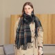 Scarf manufacturer wholesale 2025 new winter scarf, elegant plaid warm tassel scarf for women, mid-length