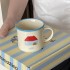 2024 New Year red flip-top ceramic mug, simple cartoon car water cup and coffee cup gift