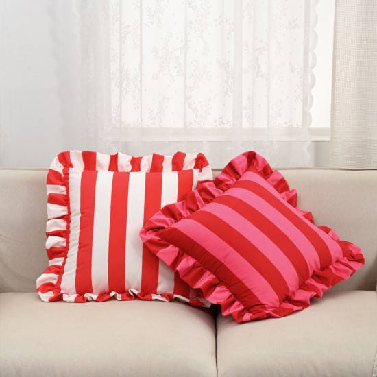 Cross-border ins Korean striped Dutch velvet ruffled skirt pillow, home fabric American sofa decorative pillow cover Cross-border ins Korean striped Dutch velvet ruffled skirt pillow, home fabric American sofa decorative pillow cover