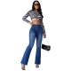 Factory Direct Foreign Trade European and American Cross-Border 2025 Spring New Women's Jeans: Slim Fit, Elegant Commuter Bootcut Jeans