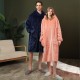 Autumn/Winter Plus Size Flannel Couple's Nightgown, Women's Winter Extra-Long Coral Fleece Bathrobe, Men's European Size Loungewear