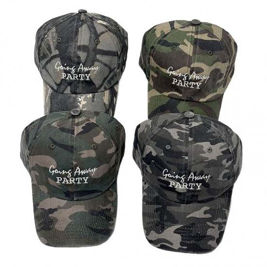 Cross-border PARTY lettered camouflage baseball caps, men's and women's streetwear caps, trendy outdoor hats, fashionable casual sun hats. Cross-border PARTY lettered camouflage baseball caps, men's and women's streetwear caps, trendy outdoor hats, fashionable casual sun hats.