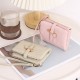 Lianbu new Japanese and Korean style, fresh and simple, zippered and clasp, short multifunctional card holder, handbag, student coin purse.