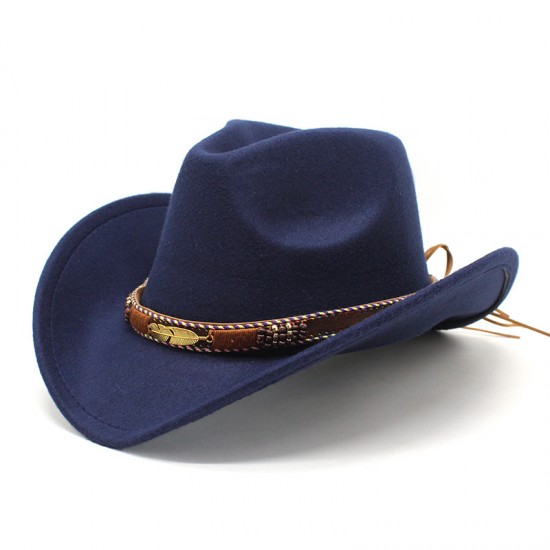 New Tibetan hats, ethnic minority style, metal feather western cowboy hats, men's and women's couple's hats with felt hats. New Tibetan hats, ethnic minority style, metal feather western cowboy hats, men's and women's couple's hats with felt hats.