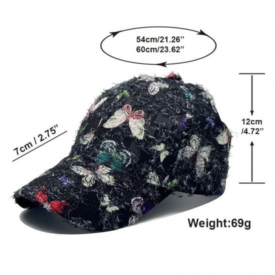 Ethnic-style hat for women, summer sun protection, perfect for travel and shopping, butterfly-printed hardtop baseball cap for women. Ethnic-style hat for women, summer sun protection, perfect for travel and shopping, butterfly-printed hardtop baseball cap for women.