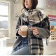 2025 mid-length thickened scarf, Korean-style sweet and warm faux cashmere scarf, plaid shawl for women, luxurious feel. 2025 mid-length thickened scarf, Korean-style sweet and warm faux cashmere scarf, plaid shawl for women, luxurious feel.