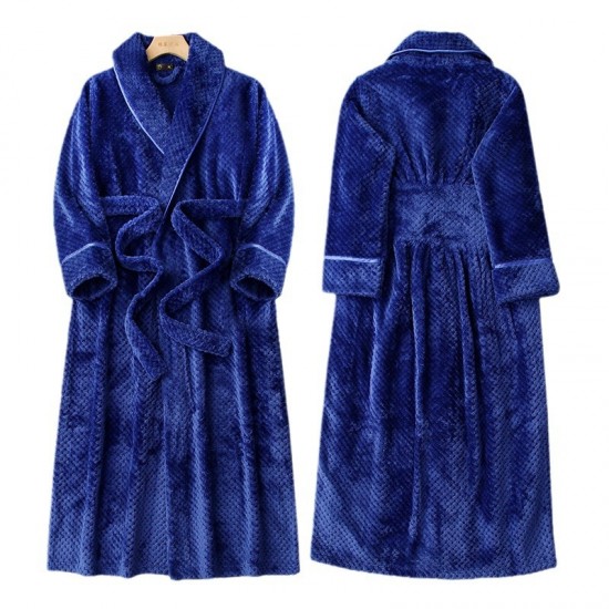 Double-sided thickened nightgowns, plus-size, autumn and winter styles, comfortable cotton fleece couple's plus-size bathrobes for men and women.