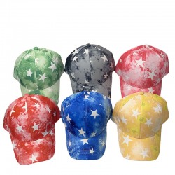 New five-pointed star-patterned baseball caps for men and women, tie-dyed and colorful graffiti baseball caps for summer outdoor sun protection.