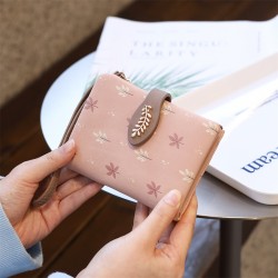 Pretty Women's Short Wallet, Korean-Style PU Printed Zippered Simple Zippered Coin Purse, In Stock Wholesale