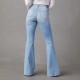 Factory direct sales of 2025 new cross-border European and American high-waisted, ripped jeans for women, street style, flared pants.