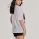 Off-shoulder high-waisted sleeveless top for women, 2025 simple summer new style, irregular slit hem, slimming short T-shirt for women