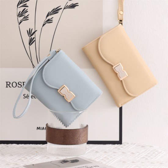 New women's medium wallet, Korean-style solid PU zippered multi-card slot foldable tote, women's coin purse in stock and wholesale New women's medium wallet, Korean-style solid PU zippered multi-card slot foldable tote, women's coin purse in stock and wholesale