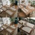 Cross-border hot-selling placemats, farmhouse retro jute tassel table mats, round bowl mats, rectangular insulation mats, napkins.