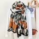 New European and American leopard print bow-knotted long scarves, versatile, high-end thin outerwear shawls for women, wholesale.