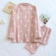 Summer women's pajamas, pure cotton double-layer gauze, thin, short-sleeved, cropped, round-neck, two-piece loungewear set for outdoor wear