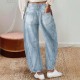 Cross-border 2025 new European and American retro banana pants, loose-fitting scimitar trousers, wide-leg pants, mid-rise straight-leg jeans for women