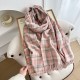 2025 new Korean-style, gentle, versatile winter scarf for women, plaid tassel thickened neckerchief for girlfriends.