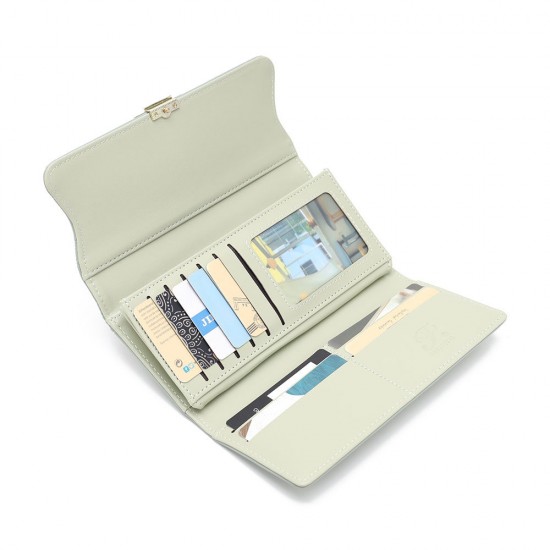 Lianbu new leather goods wallet, long, PU, ​​printed, tri-fold, multi-card slot, multi-functional, large-capacity clutch.