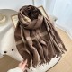 Foreign trade thickened plaid scarves for women, faux cashmere neckbands for autumn and winter, warm and color-blocked striped tassels, perfect for besties.
