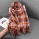 High-quality Cross-border New Versatile Plaid Scarf, Soft, Warm, Thickened Shawl for Women's Autumn/Winter Travel Protection