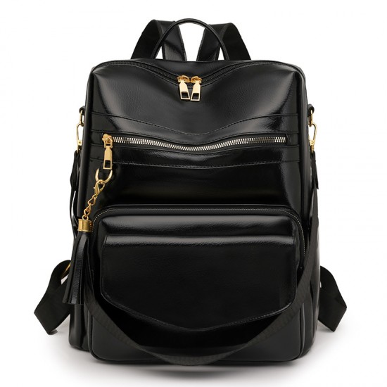 2025 New European and American Retro Fashion Women's Backpack, Trendy and Stylish, Large Capacity, Commuting, Fashionable, Tasseled Backpack Wholesale