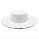 Autumn and winter new cross-border thickened men's and women's hats with 10cm brim, woolen felt flat top hats with wide brims.