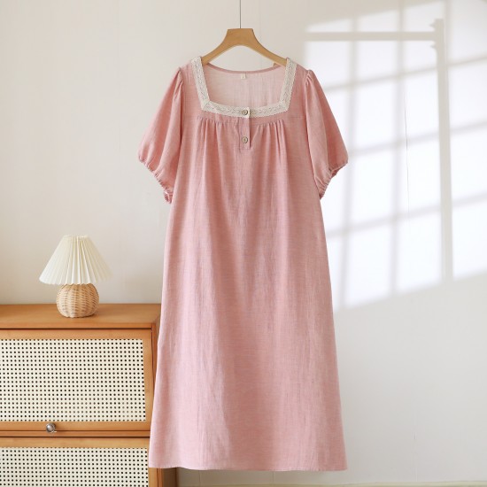 Men's summer pajamas, pure cotton double-layer gauze short-sleeved shorts, thin, solid-color, large-size home clothes set, can be worn outside Men's summer pajamas, pure cotton double-layer gauze short-sleeved shorts, thin, solid-color, large-size home clothes set, can be worn outside
