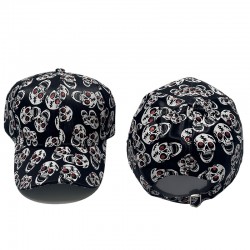 New cross-border baseball cap with skull print, fashionable and versatile, outdoor casual sun hat for men and women.