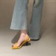 Women's square-toed, open-toe sandals, summer French-style, stiletto, slingback black high heels with skirts. Women's square-toed, open-toe sandals, summer French-style, stiletto, slingback black high heels with skirts.