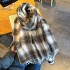Thickened double-sided faux cashmere scarves for women, warm neckbands for couples, retro dotted checkered long wholesale.
