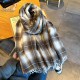 Thickened double-sided faux cashmere scarves for women, warm neckbands for couples, retro dotted checkered long wholesale.