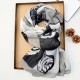 French creative new retro-printed long scarves, stylish spring and summer scarves, stylish cotton and linen shawls.