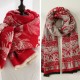 2025 double-sided faux cashmere scarves, women's winter FD print, ladies' warm cashmere scarves, dual-use scarves, wholesale