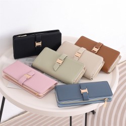 Lianbu New Women's Wallet, Long PU Leather Bi-Fold Wallet, Luxury European and American Multifunctional Clutch
