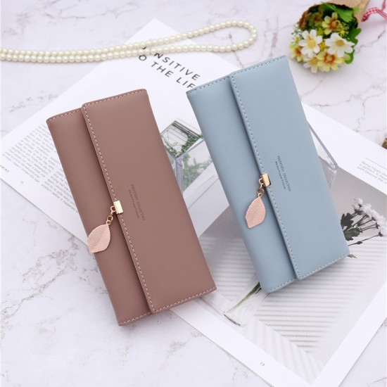 New Japanese and Korean leaf-printed long women's wallet, multifunctional large-capacity student wallet, women's clutch New Japanese and Korean leaf-printed long women's wallet, multifunctional large-capacity student wallet, women's clutch