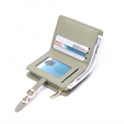 New Cross-Border Short Wallet, Simple and Contrast-Color Women's Fashionable Closure Folding Multifunctional Coin Purse