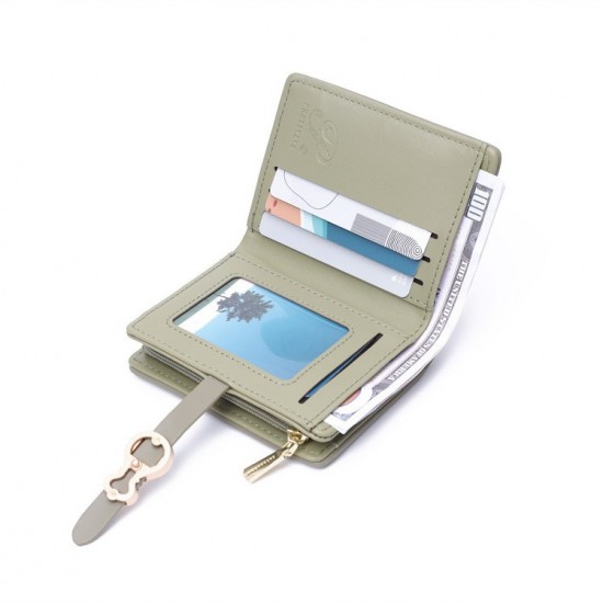 New Cross-Border Short Wallet, Simple and Contrast-Color Women's Fashionable Closure Folding Multifunctional Coin Purse