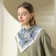 2025 summer new printed square scarves, wholesale, French retro imitation silk neck scarves, 90s-style small square neck scarves for women.